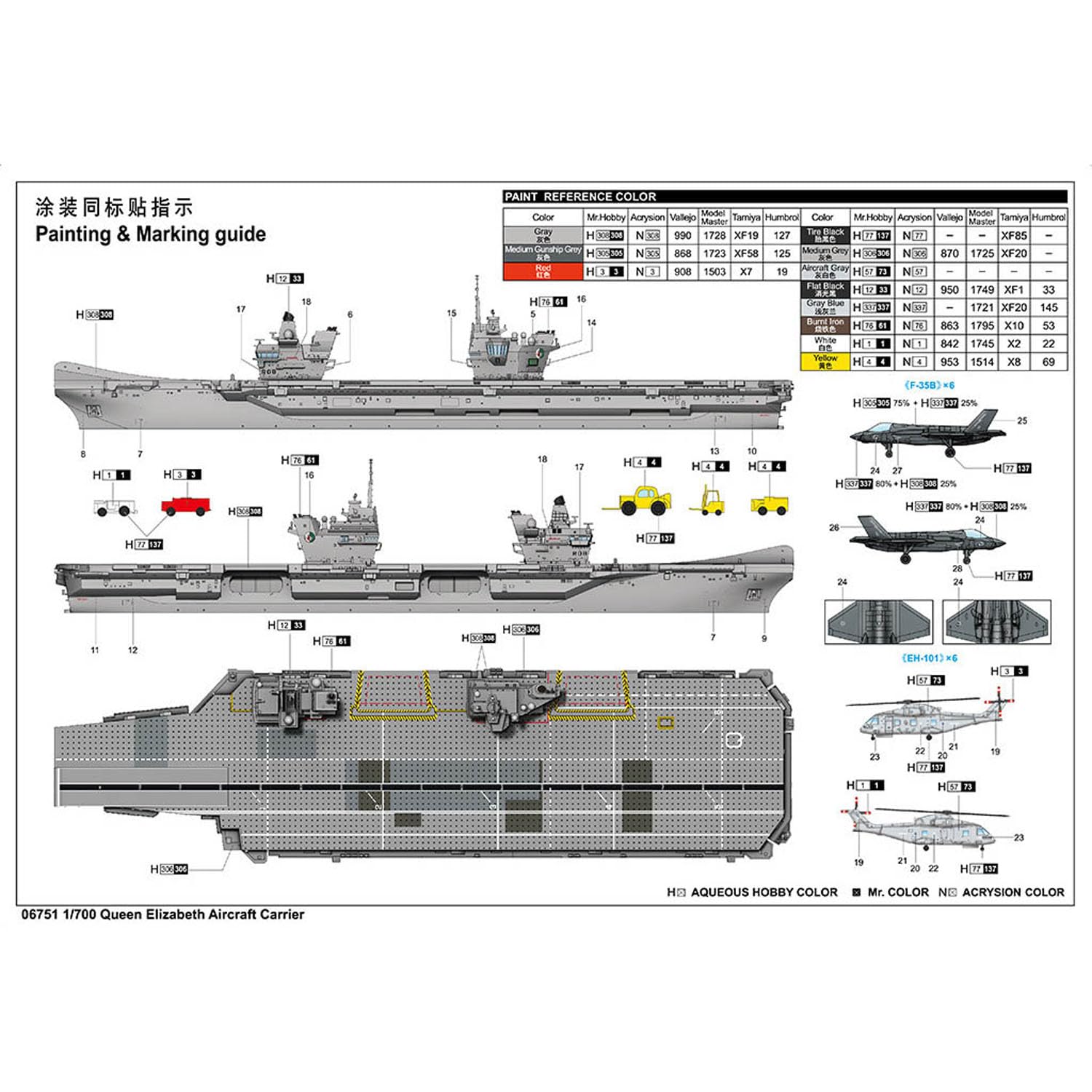 Trumpeter 1/700 06751 Queen Elizabeth Portaerei 380+ Parti di Plastica Statico FAI DA TE Modello Kit Regalo Per Collezione Adulto