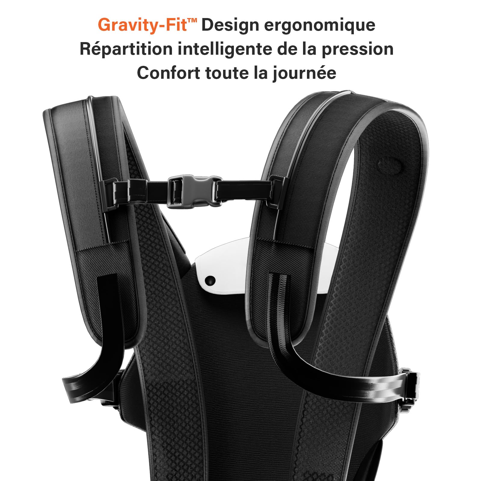 Porte-Bébé Ergonomique avec Siège de Hanche, 4D Respirante, Système 2-en-1 Multi-Positions, Confortable et Réglable, Noir