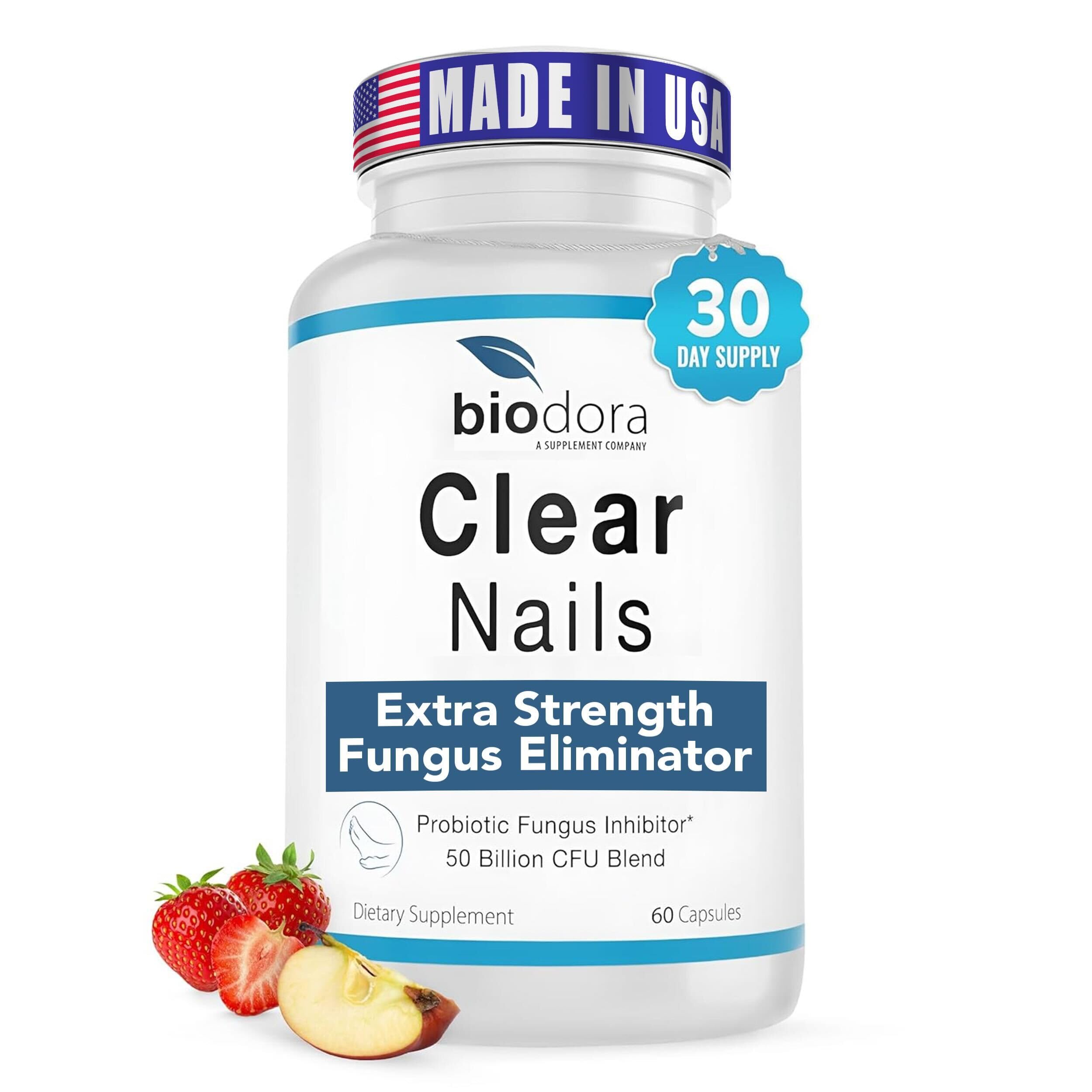 Biodora Oral Probiotic Antifungal Pills - Extra Strength Nail Fungus Eliminator | Toenail Fungal Inhibitor - Clear Nails Supplement | 50 Billion CFU (60 Capsules)