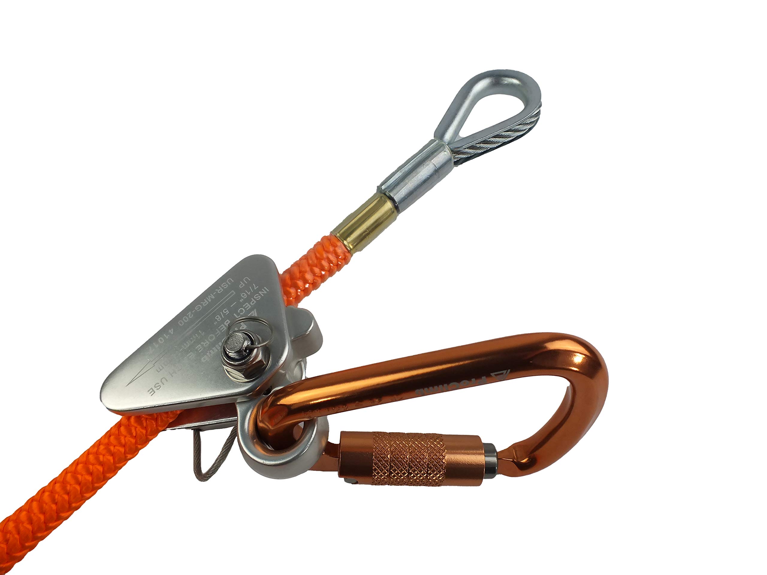Kit de línea abatible con giro de aluminio - 1/2 pulgada (8 pies - 15 pies) | Calidad premium | Ideal para cordón de escalada, cinturón de liniero y cuerda