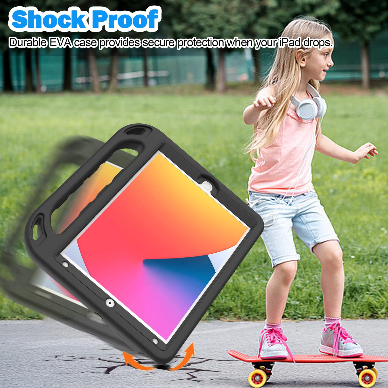 ProCase Kids Case For IPad 10.2 Inch 2021 2020 2019 (7th 8th 9th Generation) / IPad Pro 10.5/ IPad Air 3, Super Shockproof Cover Lightweight Protective Case -Grey - View #5