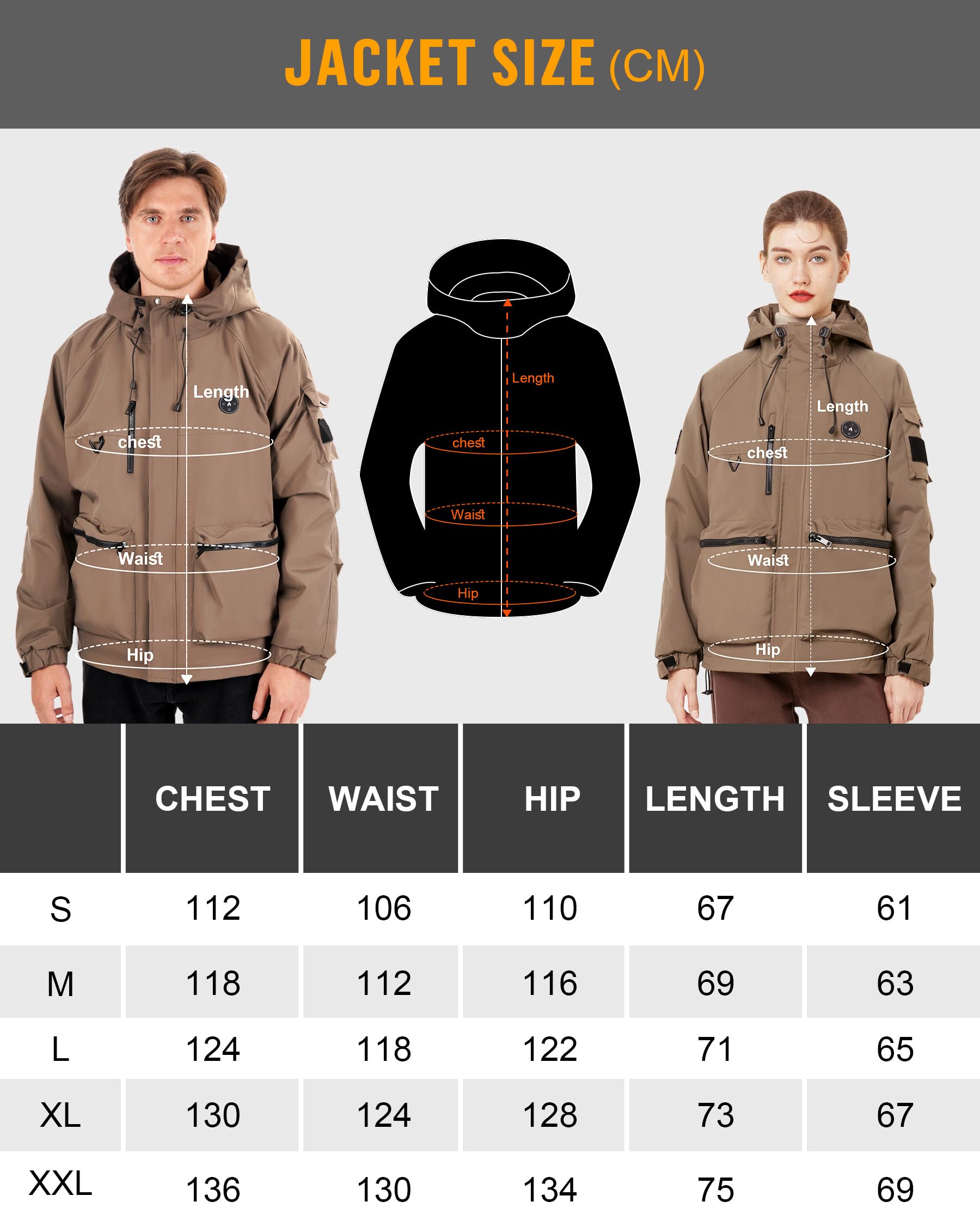 Veste Chauffante Homme avec Batterie Manteau Chauffant Homme et Femme Softshell avec 6 Zones de Chauffage