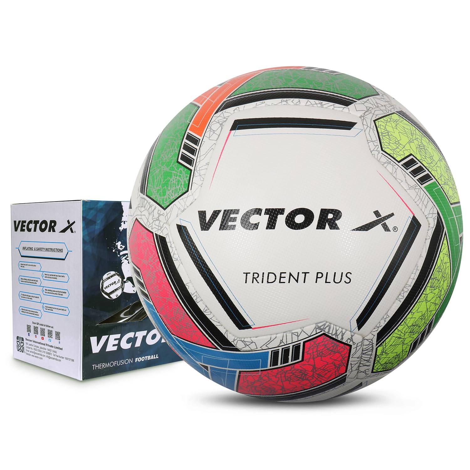 Vector X Trident Plus Thermofused Emobsed PU for Professional Player Football/Soccer Ball (Color : Multi-Color) Size : 5 (B0C1KMPKFJ) Amazon Price History, Amazon Price Tracker