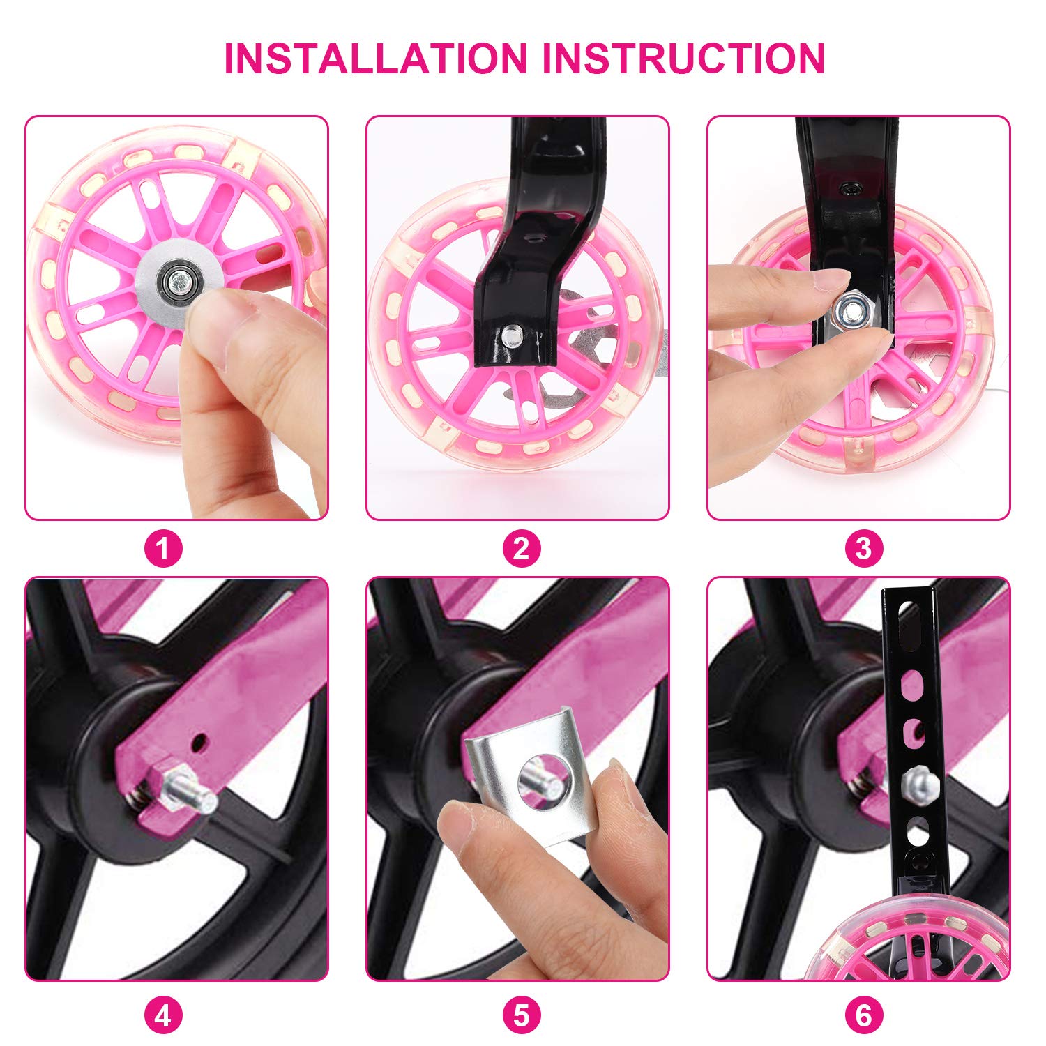 Rotelle universali per Bicicletta da Bambino, Ruote Regolabili Ausiliarie  per La Bicicletta, Rotelle Laterali, Rotelle Bici Bambini, Training Wheels  for Bikes Stabilizzatori per Bici Rosa : Amazon.it: Sport e tempo libero