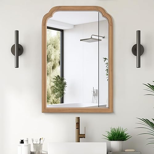 Vista 295 de WallBeyond Espejos de baño de madera para montar en la pared, espejos de pared con marco de madera rústica de 16 x 20 pulgadas, espejos de pared