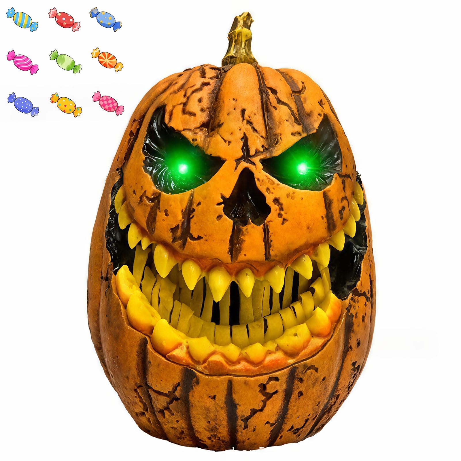 Citrouille d'Halloween portable PEIXEN en plastique ABS robuste pour table et porte