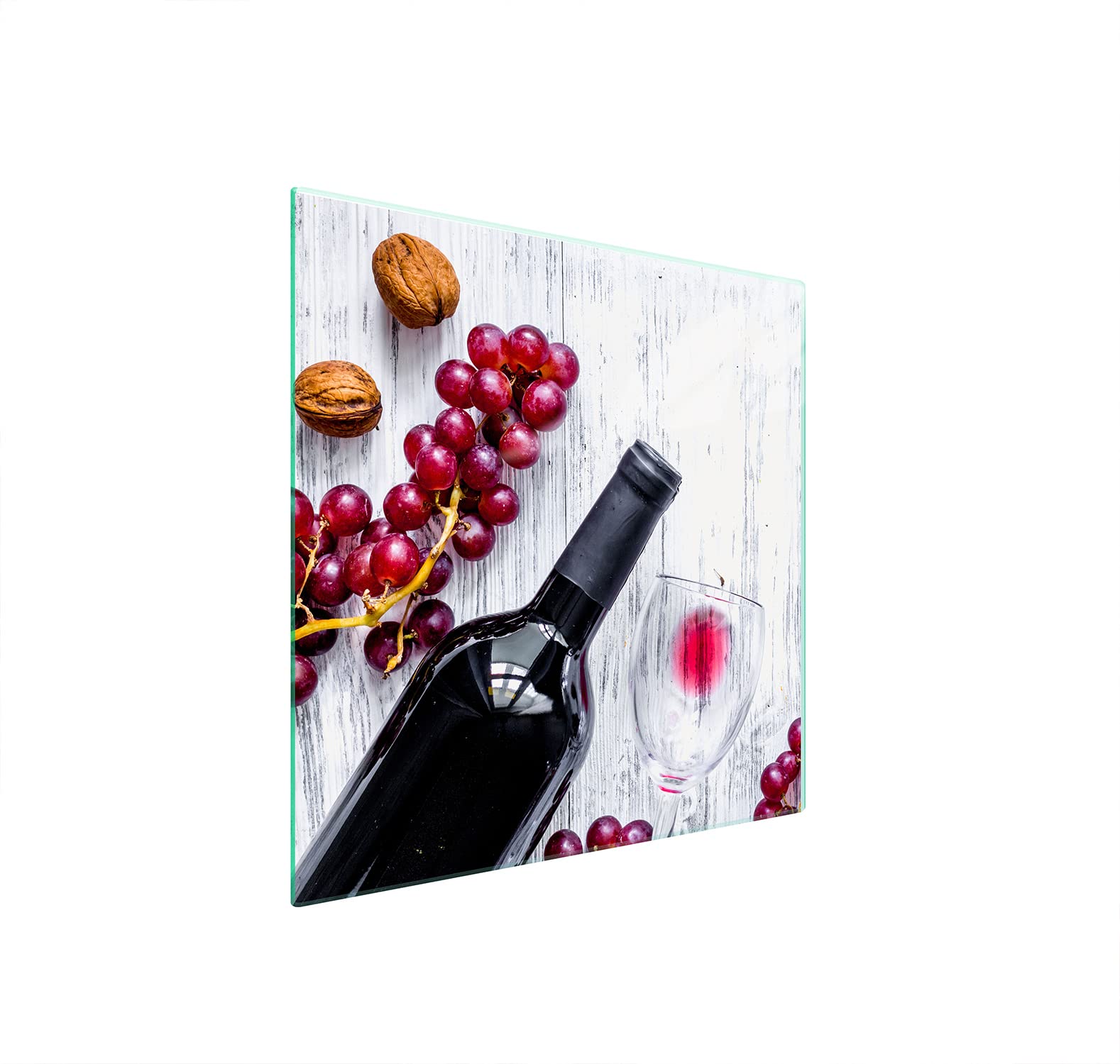 Plaque De Protection En Verre Pour Cuisinière 50x52 Cm - Anti-éclaboussures, Planche à Découper, Décoration - Noir Vin