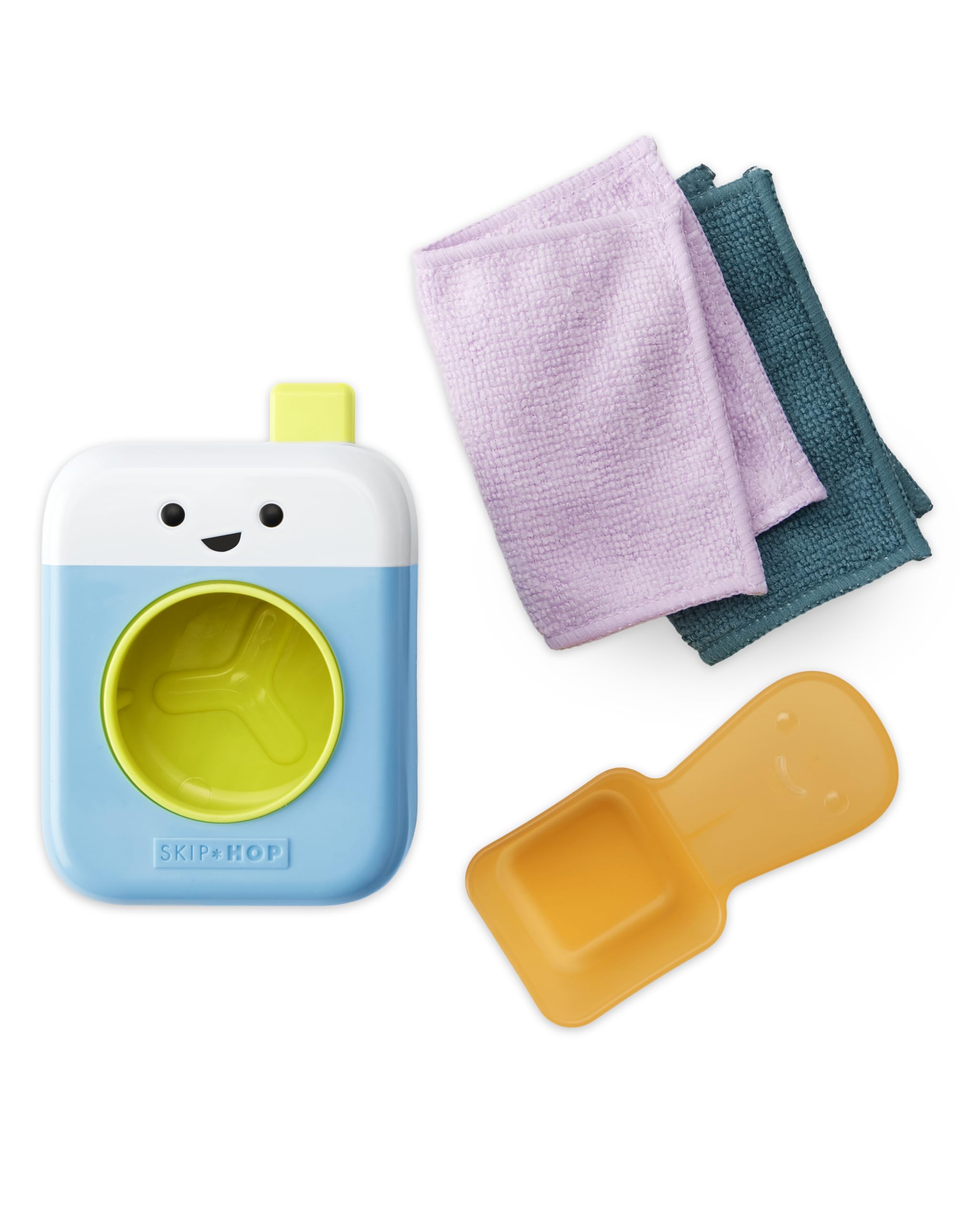 Skip Hop Baby-Badespielzeug, Frischer und sauberer Schleuderzyklus, 4-teiliges Wäsche- und Badewannen-Set für sensorische Entwicklung, 12 m +