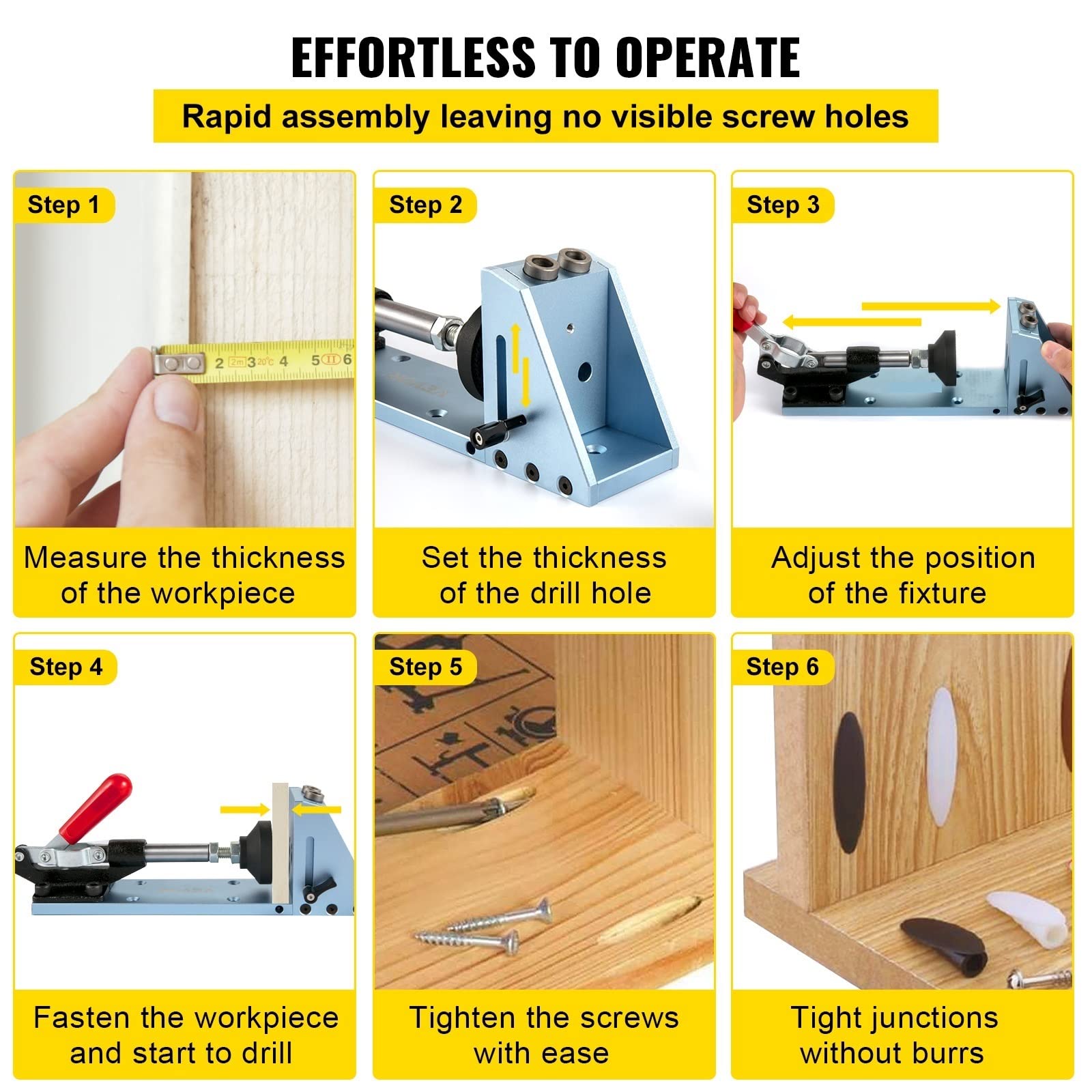 Pocket Hole Jig Kit System M4 ulepszona aluminiowa regulowana stolarka stolarska do obróbki drewna przewodnik wiercenia zestaw narzędzi do rzeźbienia