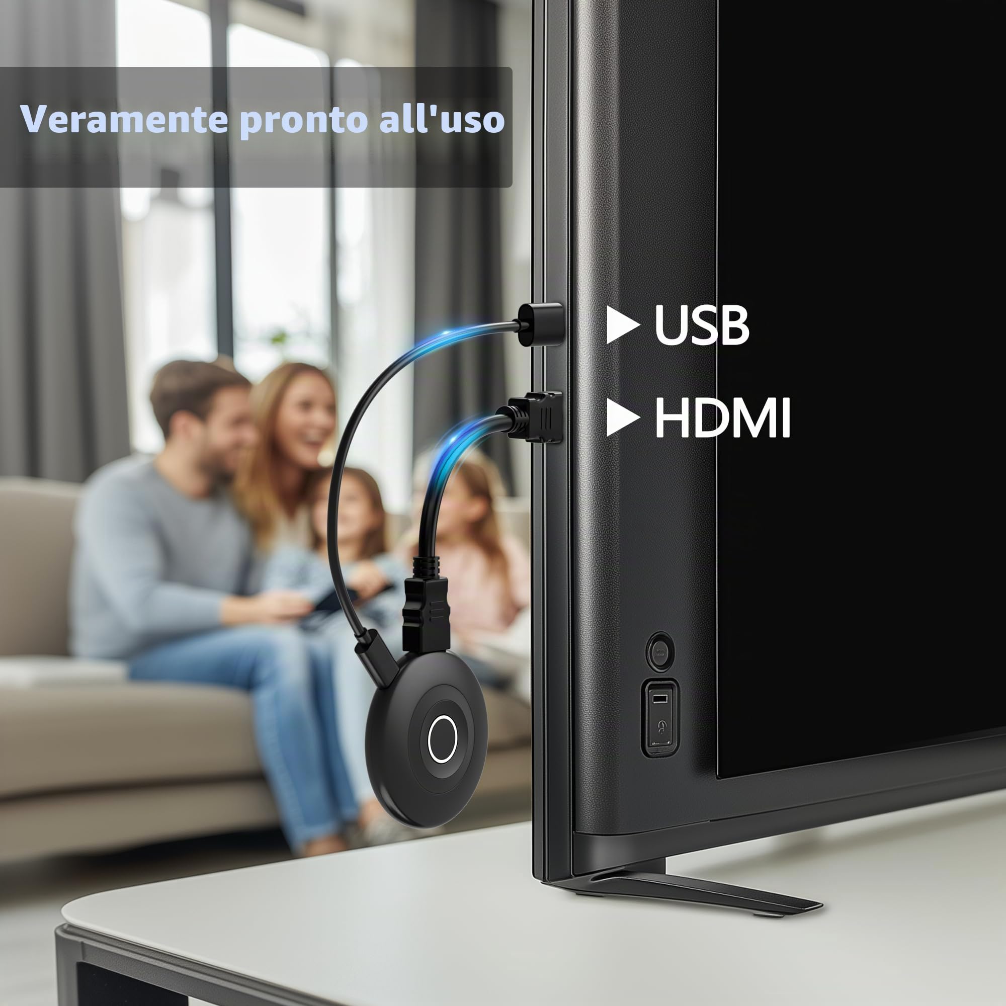 2026 MpioLife 4k Wireless HDMI Dongle per TV- 2.4/5G Miracast WI-FI HDMI senza fili Adapte, Plug & Play, Wireless Receiver DLNA Airplay Mirror Video per Phone i-OS Android Mac PC to HDTV Proiettore