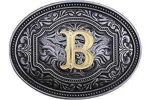 Cowboy Initial Letter Western Belt Buckle Cowgirl Rodeo BB Belt Buckle