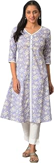 Aurelia Women's Cotton Relaxed Fit A Line Kurta