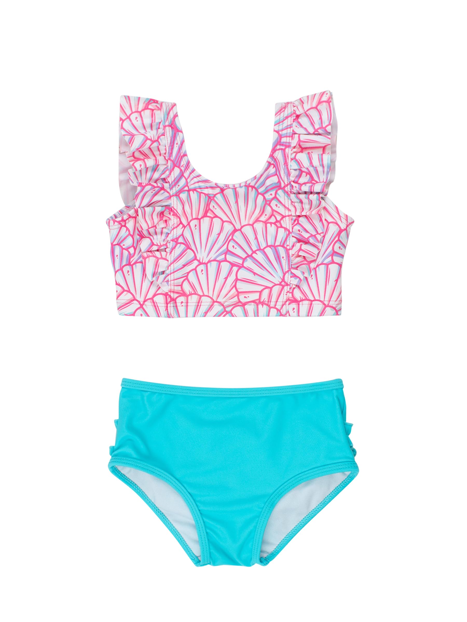 RuffleButts Baby/Toddler Girls Waterfall Tankinis - 2 Piece Swimsuit UPF50+