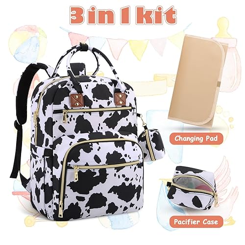 Miniatura 3 de Tenot Mochila para pañales de bebé, bolsas de pañales de viaje para bebé, niña y niño, bolsa de bebé de gran capacidad, mochila para mujer,
