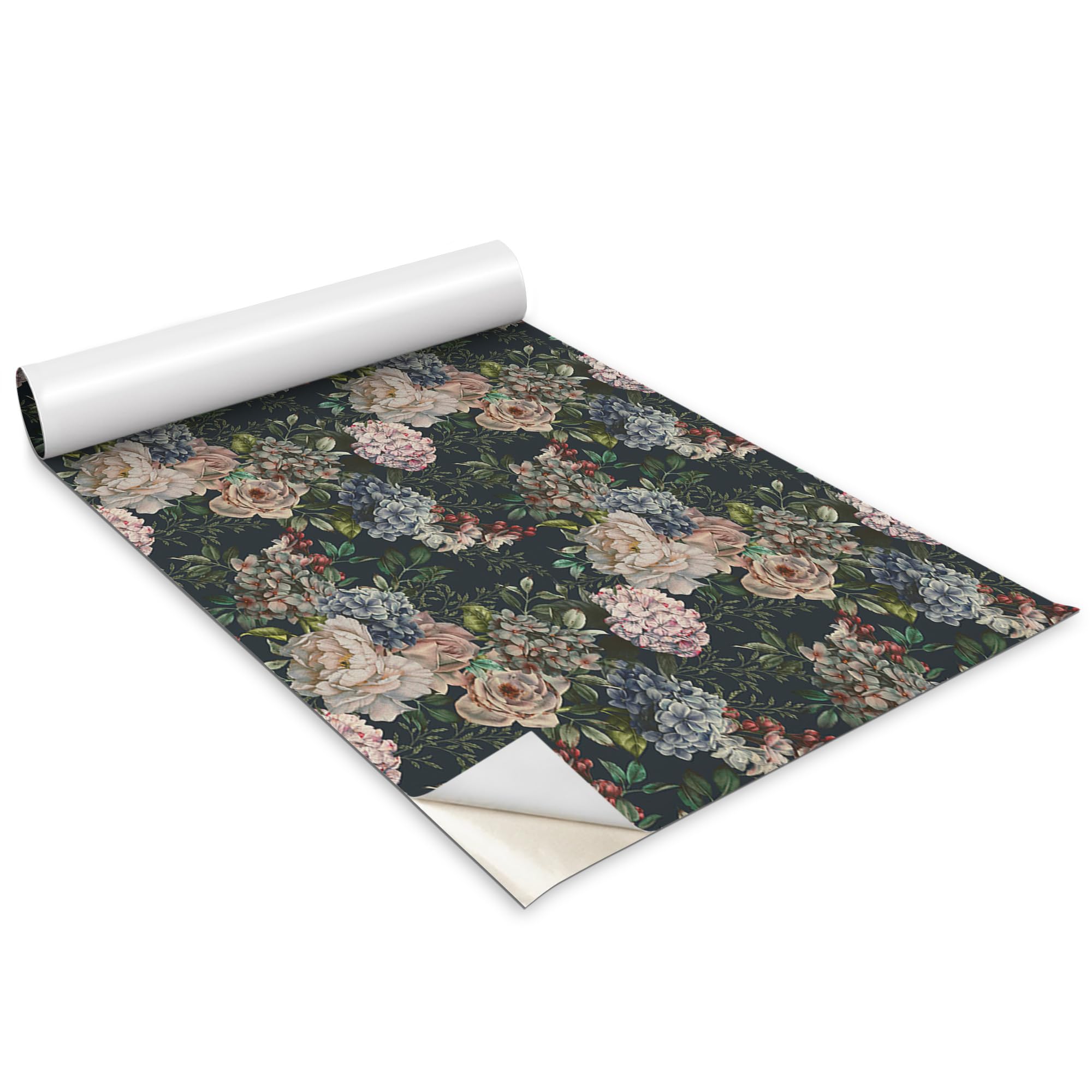 Papel autoadhesivo para muebles de flores coloridas en armarios de dormitorio y sala