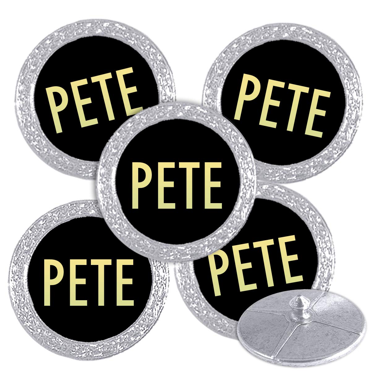 Best Impressions Silver Coloured Golf Ball Markers with Names (PETE) — image 1