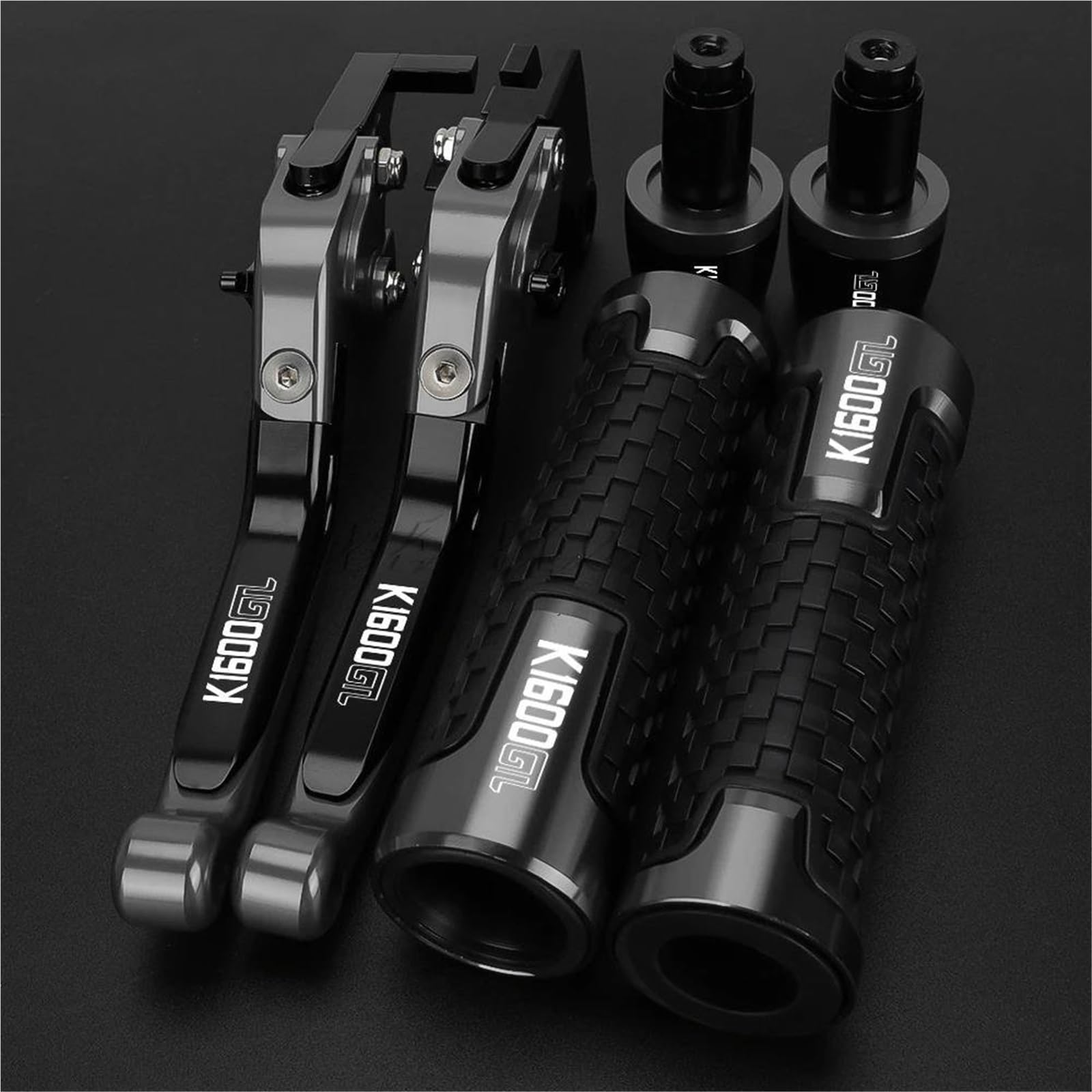 GQUIKGW Replace Motorcycle Handlebar Handle Bar Hand Grips Folding Brake Clutch Levers for BMW K1600GTL K 1600GTL K1600 GTL 2011-2016(Black1)