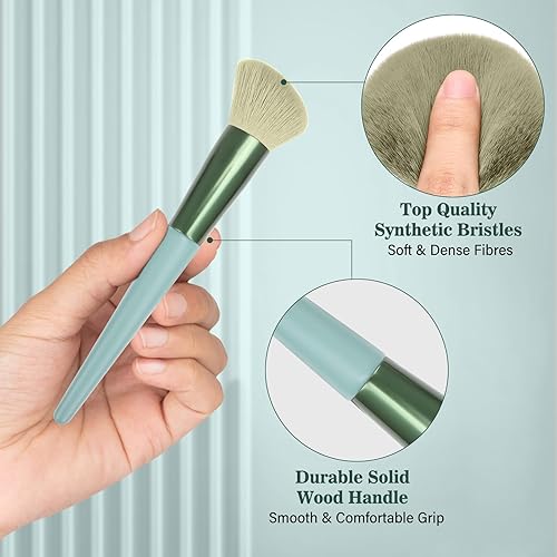 Miniatura 5 de Juego de 20 brochas de maquillaje profesional, brochas de maquillaje con base de cejas, corrector de mezcla de cejas, rubor, sombra de ojos,