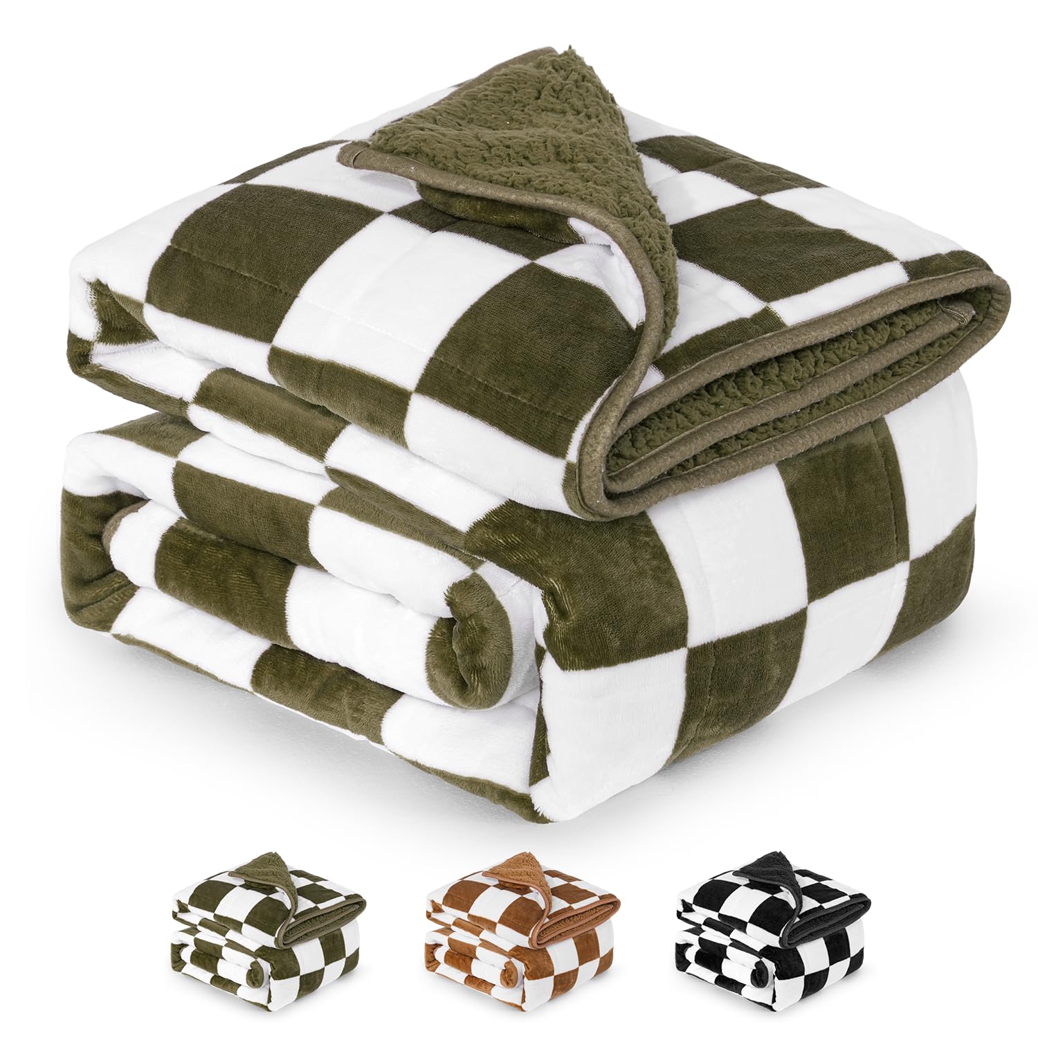 Coperta ponderata in pile Sherpa per adulti, 9,1 kg, 152,4 x 203,2 cm, per letto matrimoniale, morbida coperta ponderata in caldo peluche con perline in ceramica, lavabile in lavatrice, motivo