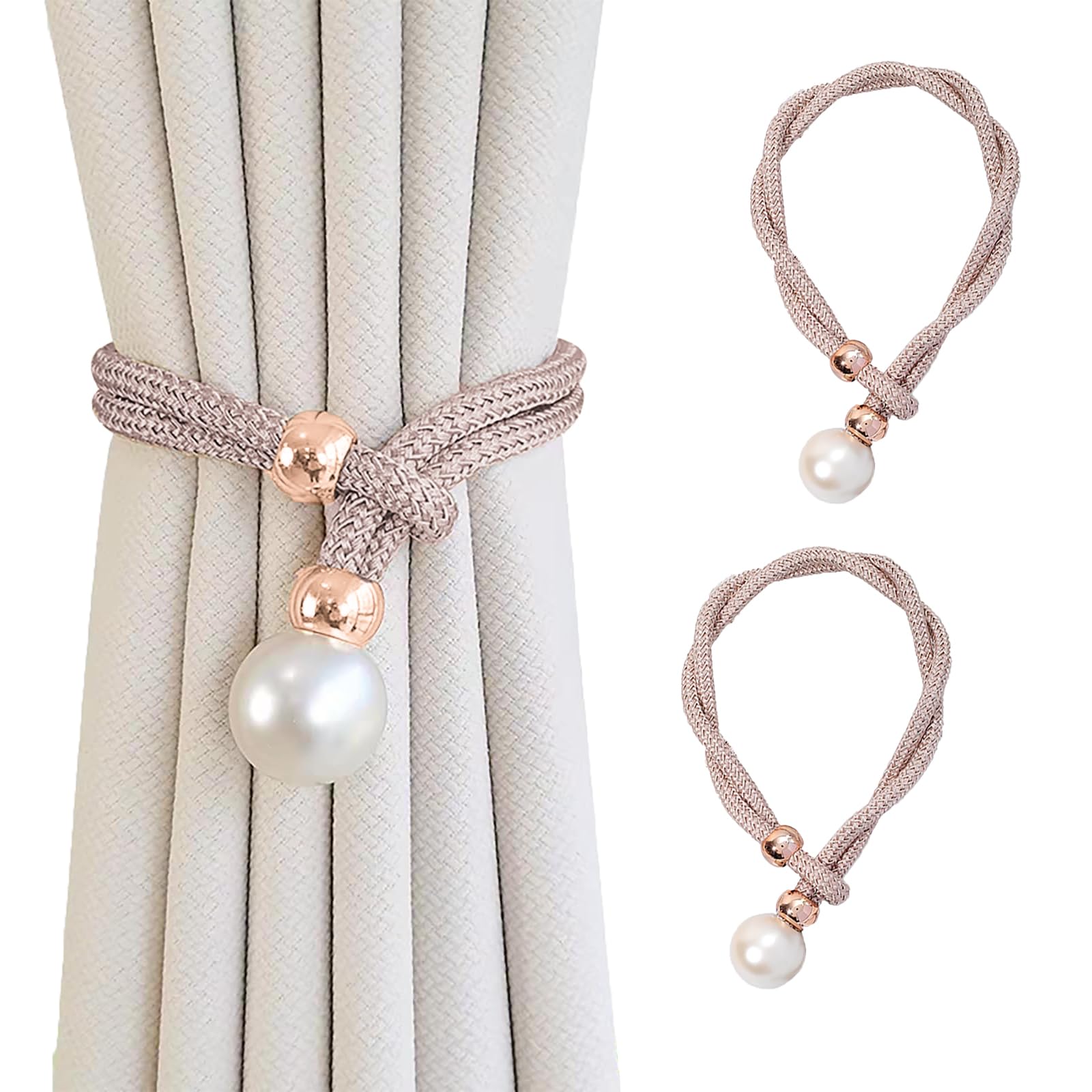 Golden Pearl Curtain Tiebacks - 6 Pack -8