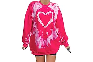 Pink Love Heart Oversized Sweatshirt