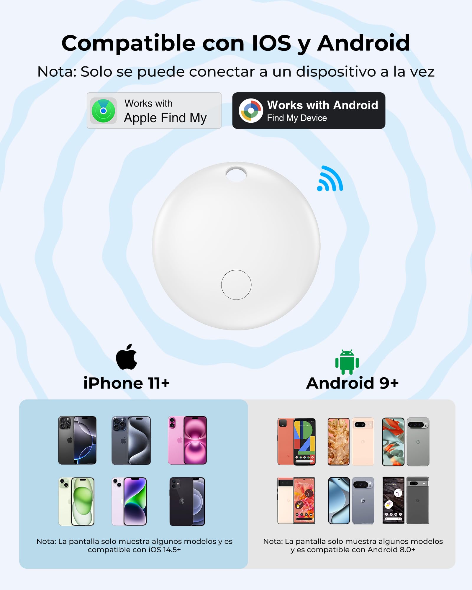 Android Smart Tag Blanco 4 Pack - GPS Tracker Funciona con Google Find My (Sólo Android),Encuentra Teléfono y Llaves, Impermeable IP68, Carteras y Maletas,Niños Batería Reemplazable