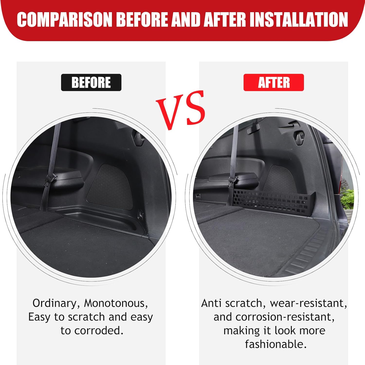 Rear Trunk Molle Panel Trunk Organizer for Honda Pilot 2016-2022 Accessories Modular Storage Panel Trunk Side Cargo Rack Shelf Organizer Basket Rear Boot Metal Fence Storage Box Bin (Right)