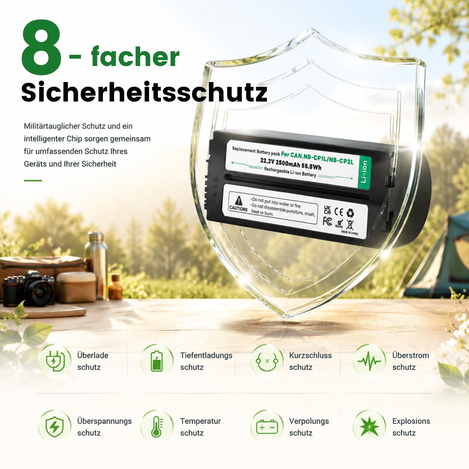 Bateria NB-CP2L 2000 mAh z ładowarką do Canon SELPHY CP800 CP900 CP910 CP1200 CP100 CP1300