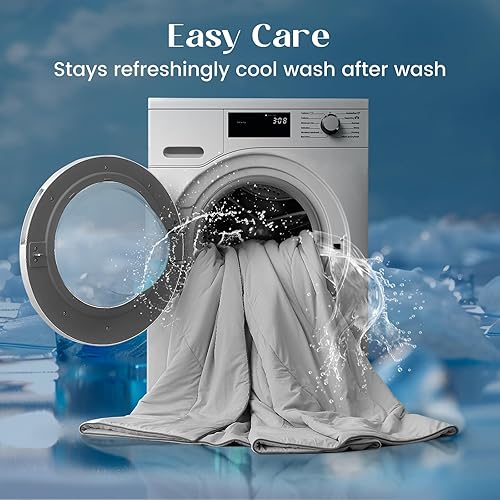 Miniatura 7 de Dream Valley Outlast Edredón refrescante King, manta de enfriamiento instantáneo de grado de la NASA para personas que duermen con calor, edredón