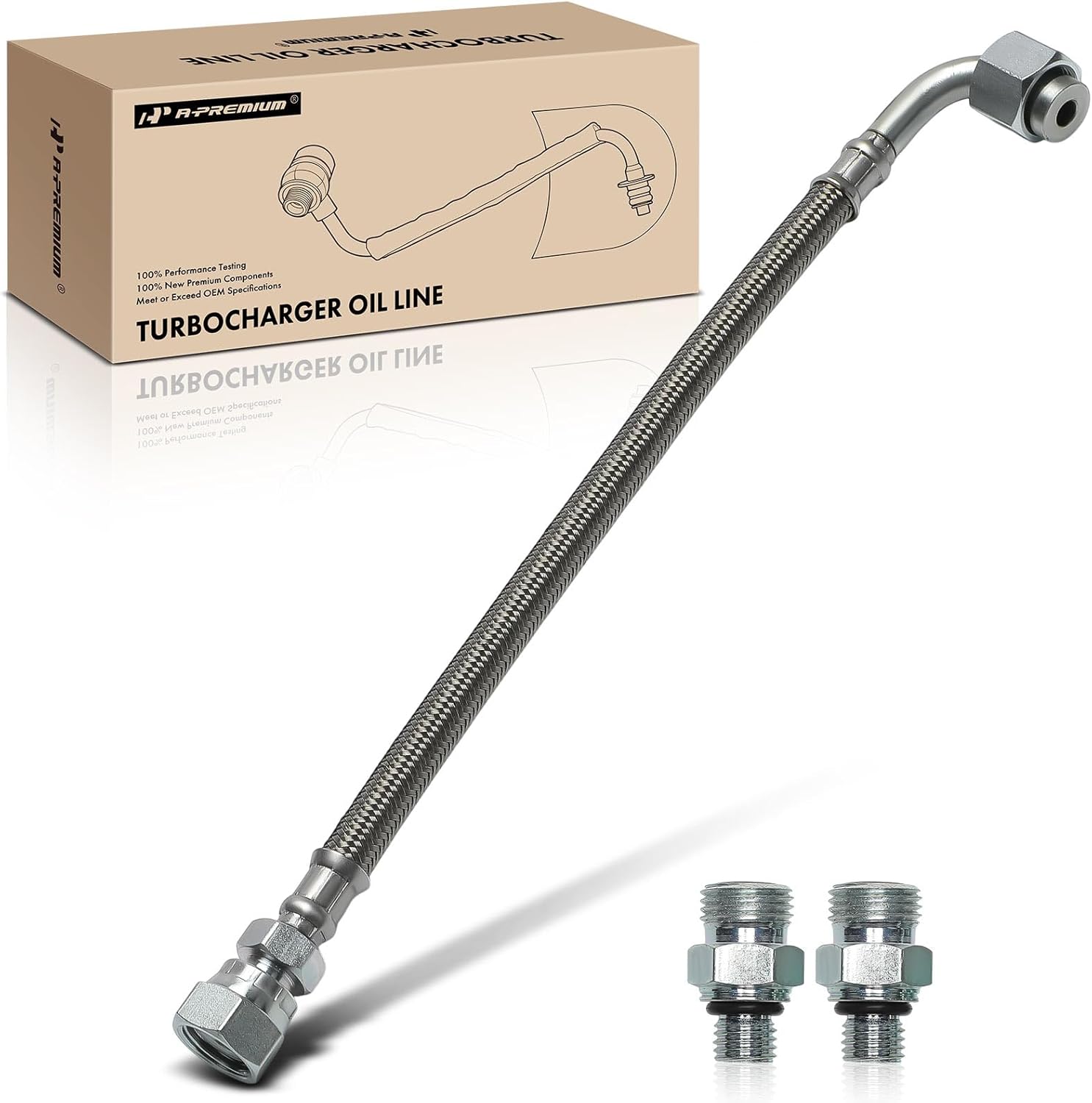 A-Premium Turbocharger Oil Line Compatible with Ram 2500 3500 4500 5500 2011-2018 & Dodge Ram 2500 3500 2003-2010, Ram 4500 5500 2008-2010 & Sterling Truck Bullet 45 55 2008-2010, 5.9L 6.7L, DIESEL