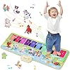 Kids Farm Animals Piano Play Mats,2 in 1 Baby Musical Floor Playmat,Educational Learning Keyboard,Touch Play Blanket Funny Xmas Christmas Birthday Gift Toys for Toddlers 3 Ages 4 5 Year Old Girl boy