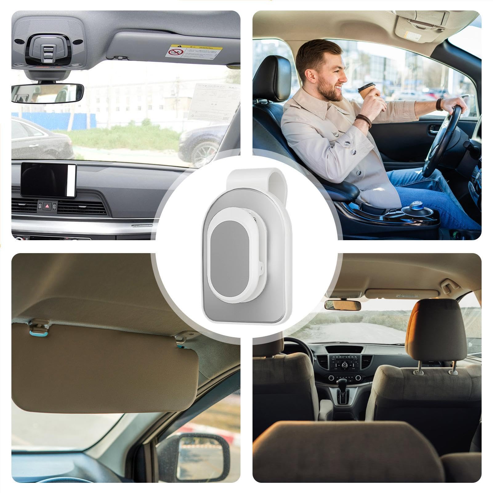 CLIP PORTA OCCHIALI DA SOLE VISTA Per Parasole Aletta Auto Ticket - Foto 7