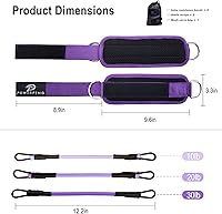 Vista 5 de Bandas de resistencia al tobillo con puños: banda de correa de tobillo para mujer para entrenar - Bandas de resistencia de tobillo para glúteos