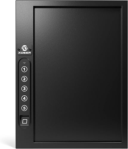 Miniatura 9 de XDeer Caja de bloqueo biométrico de 60 teclas, montaje en pared con ranura antirrobo para llaves y cerradura combinada para hoteles y oficinas