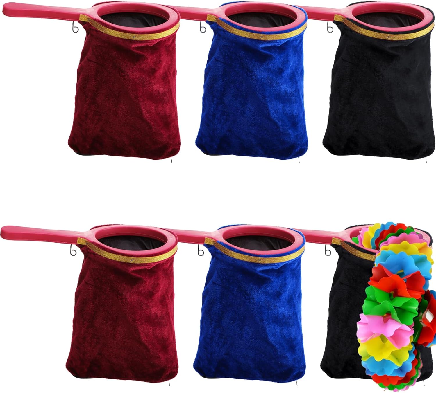 DEAYOU 6 Pack Magic Prop Change Bag with Zipper, Make it Appear or Disappear Magic Trick Bag, Classic Vanishing Effect Magic Accessories for Stage Performance, Magician, Beginner, Christmas