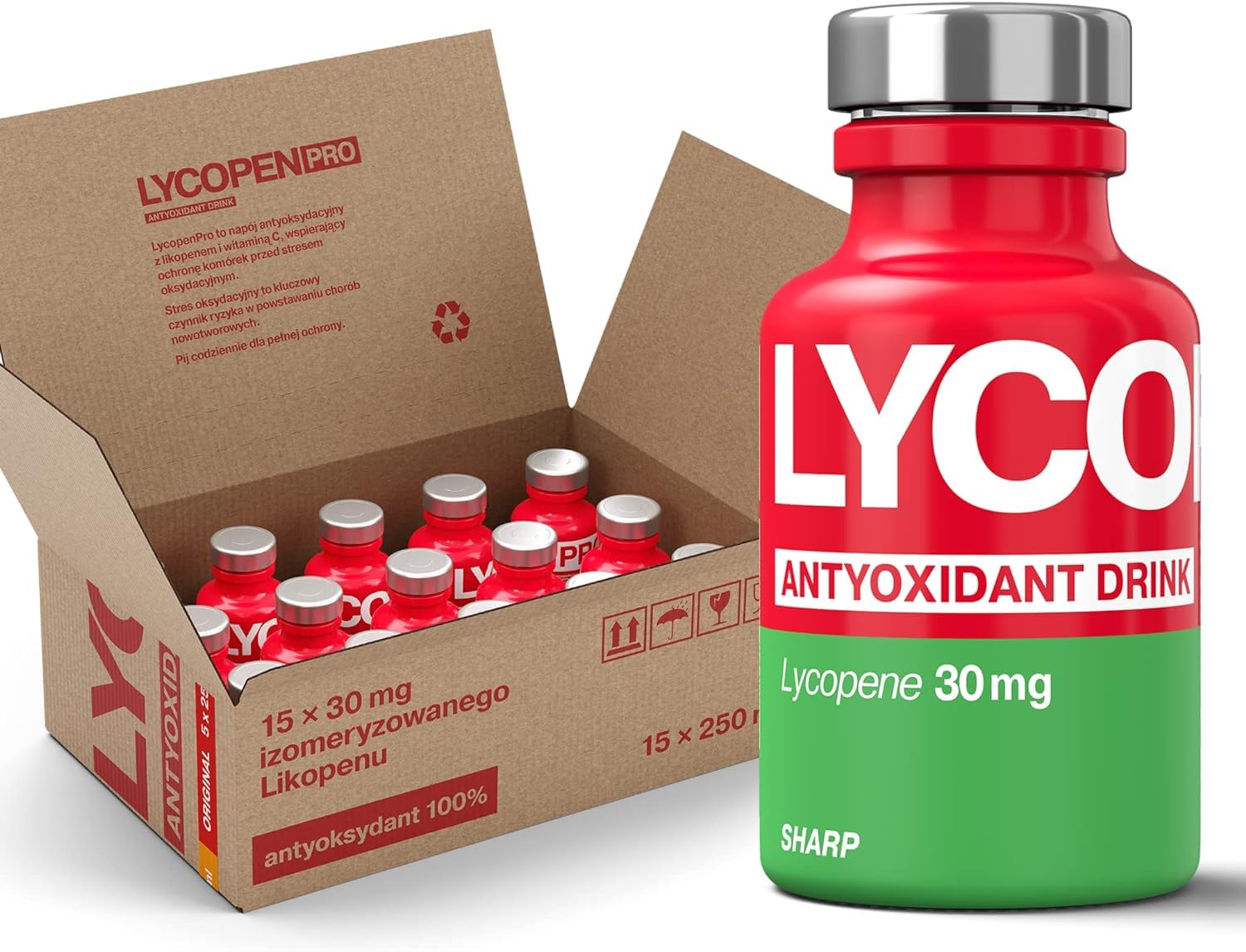 LycopenPRO Lycopene Drink Set 15x250 ml, 30 mg - Sharp