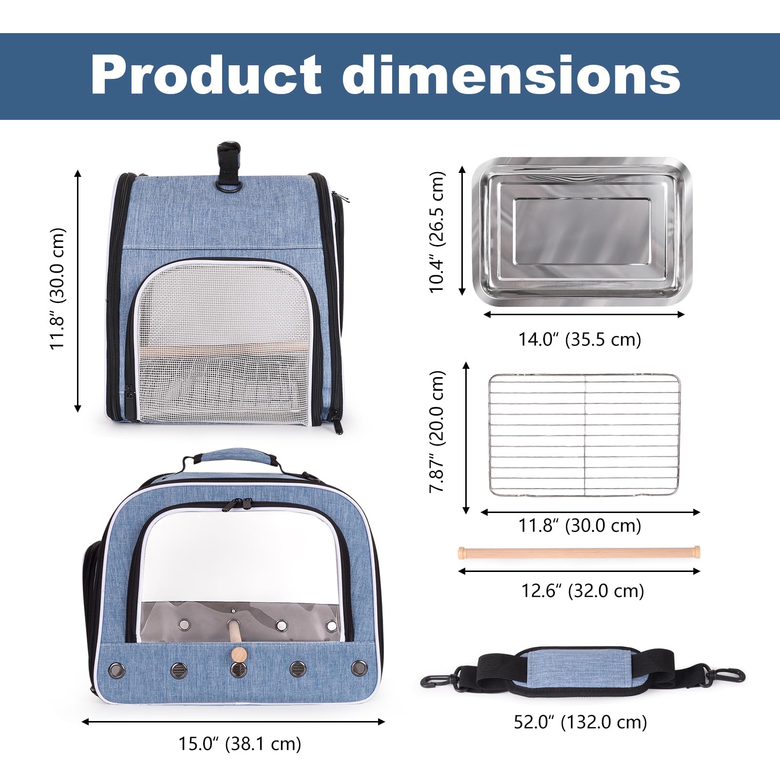 Large Bird Carrier - Blue