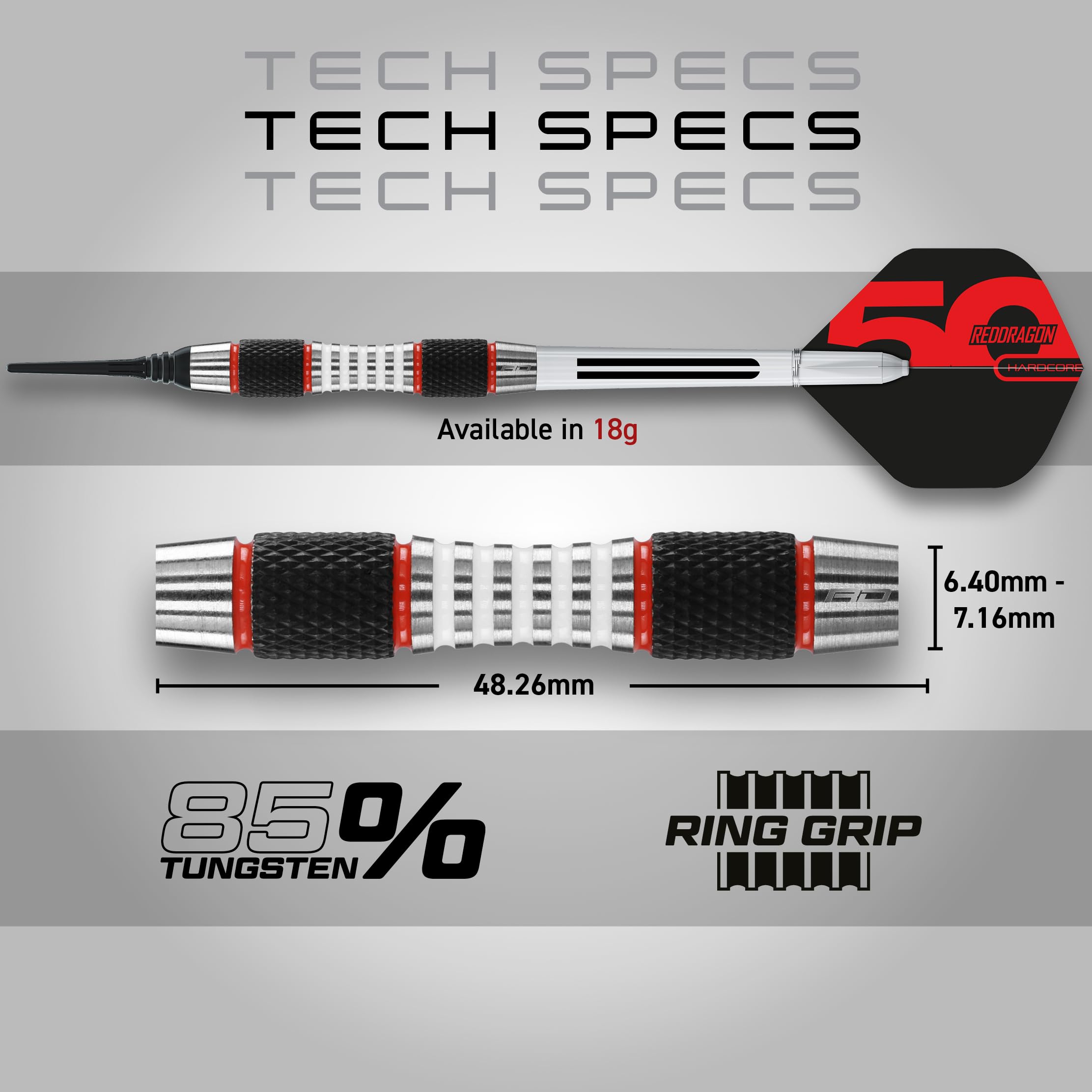 RED DRAGON Darts - Axis Softip 18g Barrel Weight 20g Full Weight - Tungsten Dartpfeile Set mit Flights, Schäfte and Darttasche
