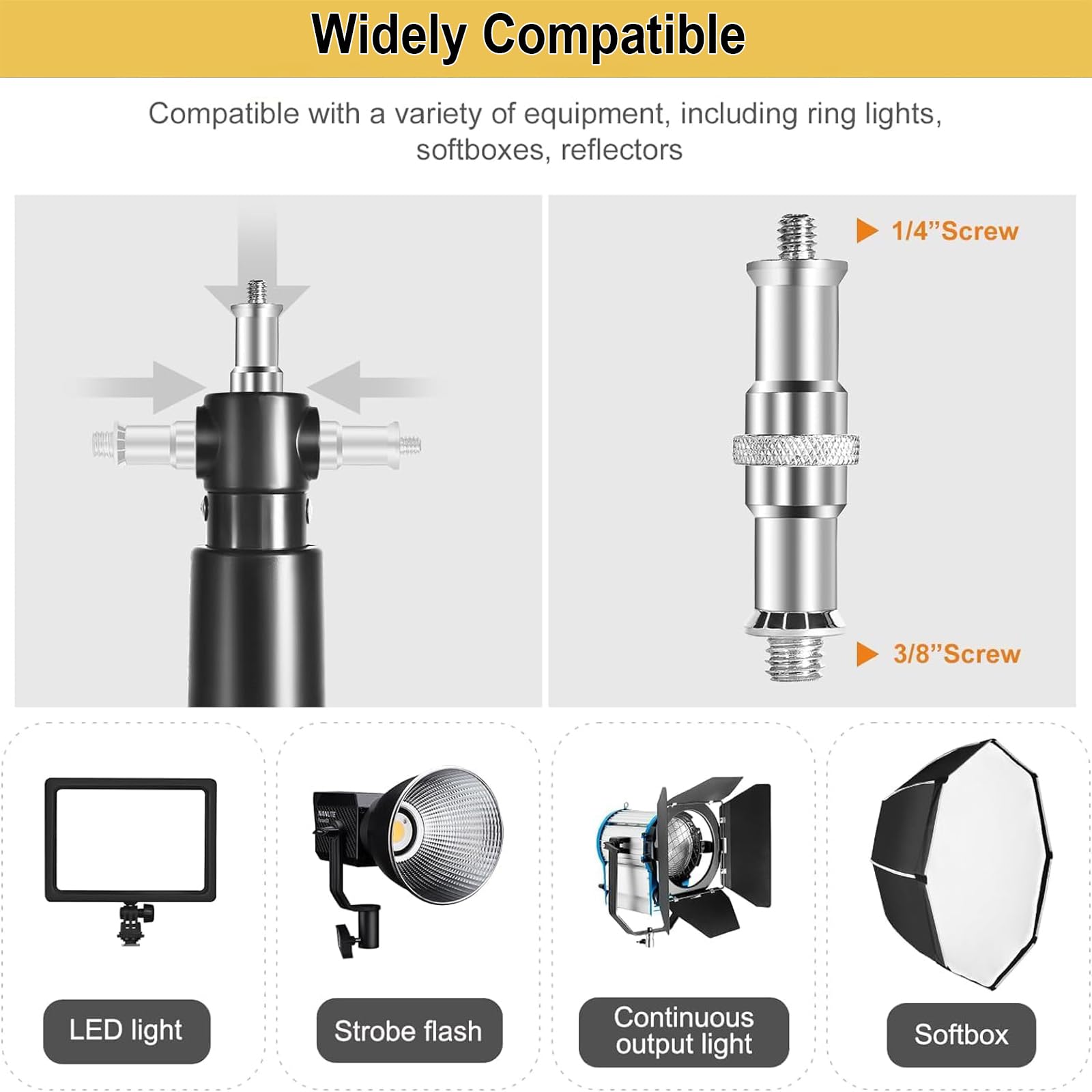Braccio Montaggio A Parete Triangolare Per Luci - Supporto Regolabile 180° Per Light Ring, Softbox E Flash - Foto 2