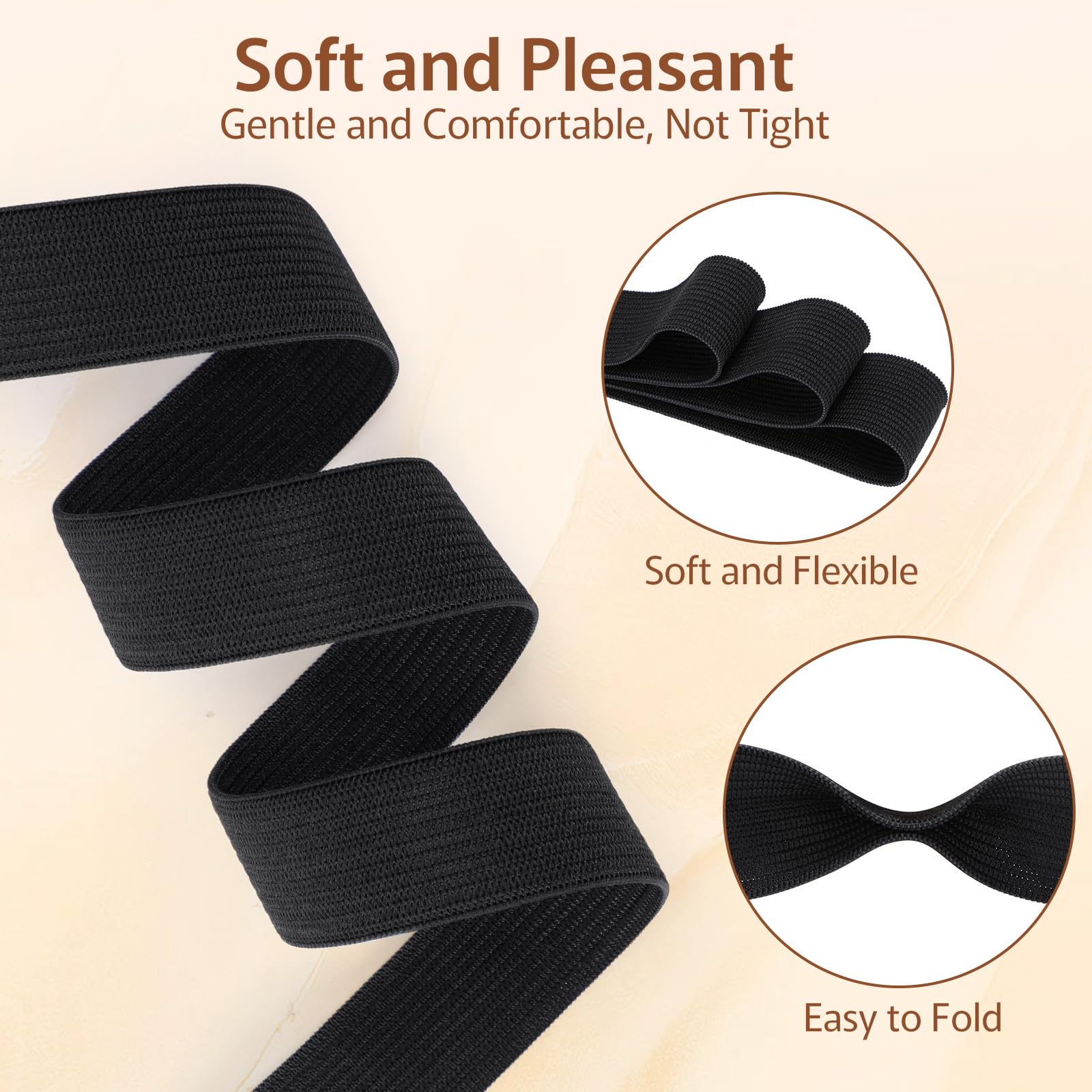 Fettuccia Elastica 20mm 12m per Cucito, Elastico per Pantaloni Bianco e Nero, DIY