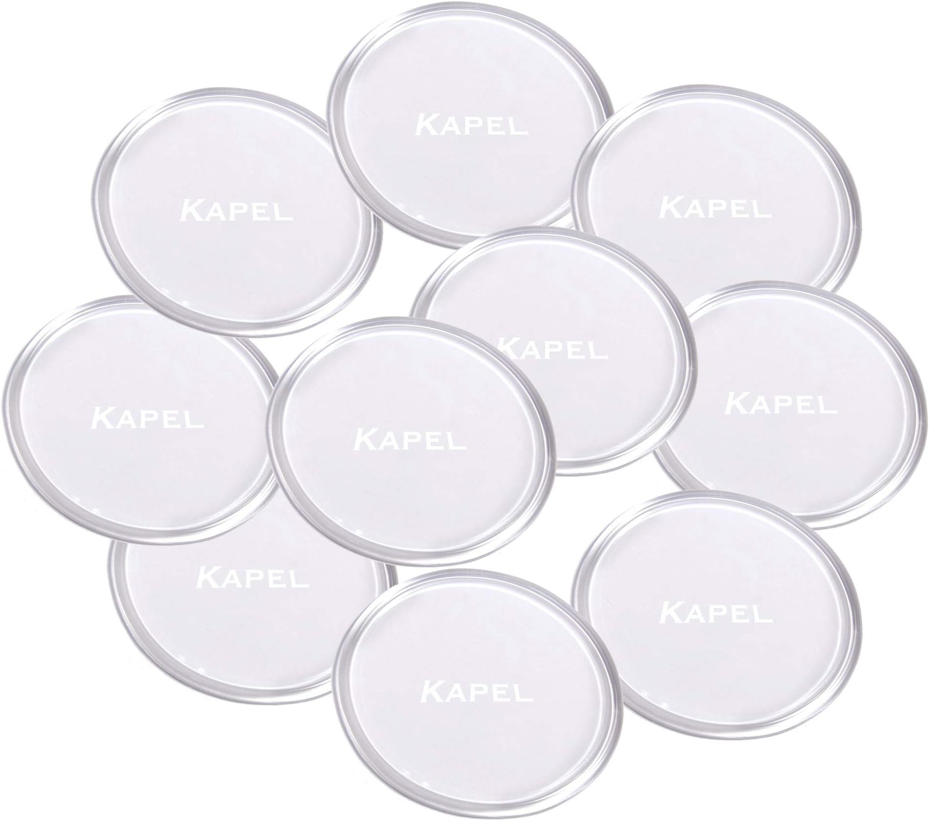 10 Removable Super Sticky Gel Pads. Round Crystal Clear, Multipurpose Gripping Pads, Washable, Does not Leave Any Residue. Stick to Any Flat Surface