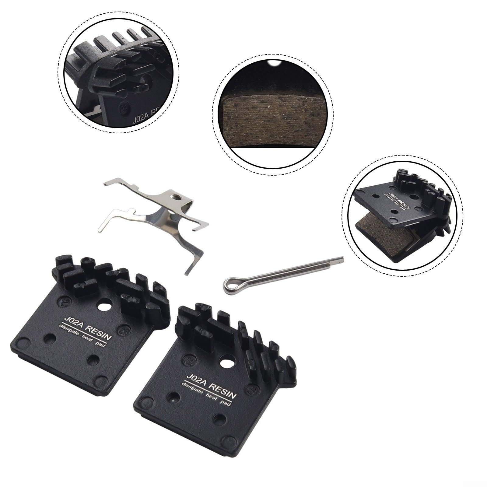 J02A Pastiglie Freno A Disco Bici In Resina Con Alette Di Raffreddamento - Compatibili Shimano M9000, XT, XTR, SLX, Deore - 1 Paio