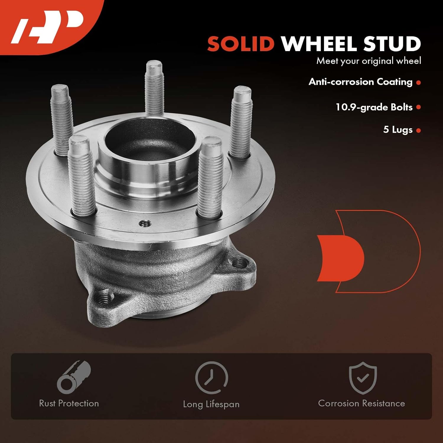 A-Premium Rear Wheel Bearing and Hub Assembly with 5-Lug Compatible with Chevrolet Cruze 2016 2017 2018 2019