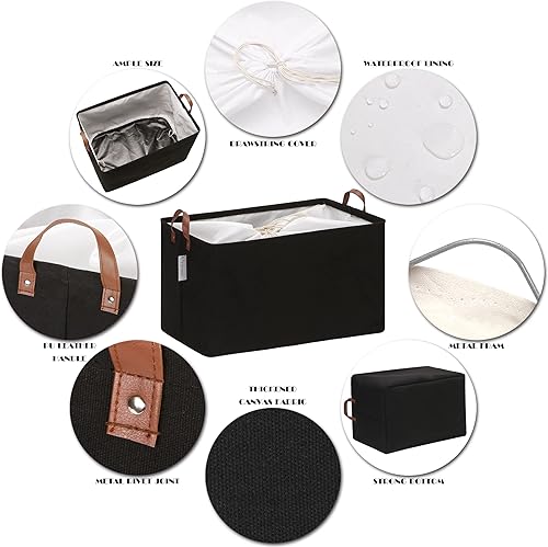 Miniatura 4 de Hinwo Contenedores de almacenamiento extra grandes de 70 L, paquete de 6 organizadores y almacenamiento de ropa plegables con asas, contenedores