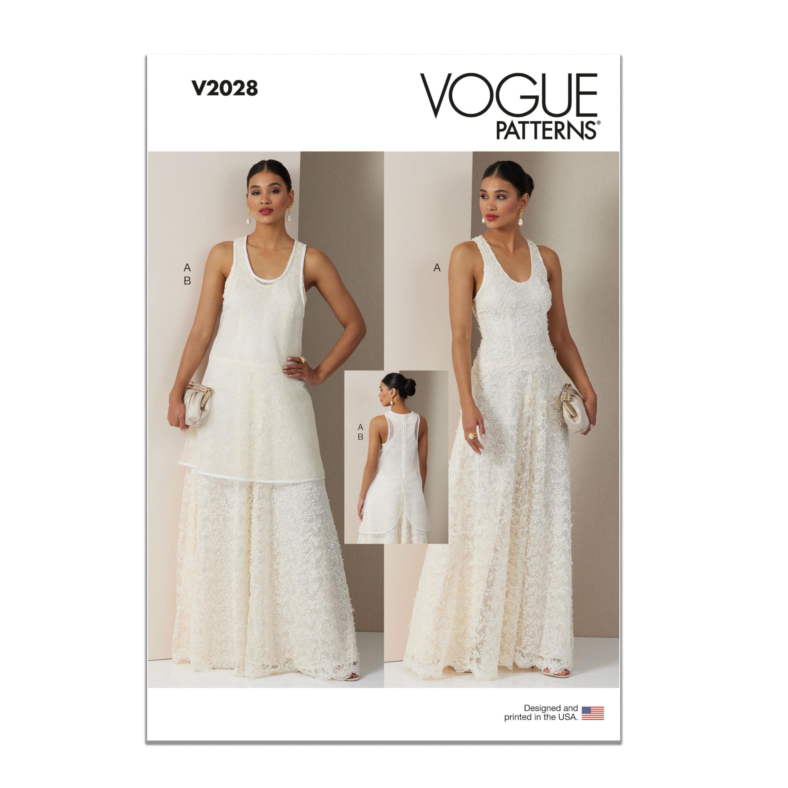 Patron de robe et de surrobe Vogue V2028H5 pour coudre votre tenue de soirée idéale