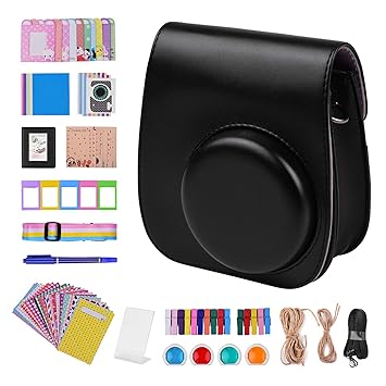 Honeytecs 12-in-1 Instant Camera Accessories Bundle Kit Compatible with Fujifilm Instax Mini 11 Including Camera Bag/Camera Strap/Photo Album/Photo Clips/Photo Frame/Hanging String/Stickers