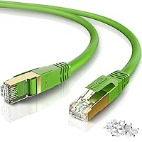 Vista 10 de HiiPeak Cable Ethernet Cat8 de 6 pies, para interiores y exteriores, alta velocidad, 26 AWG, cable LAN de red Cat8 de 2000 Mhz, 40 Gbps con conector