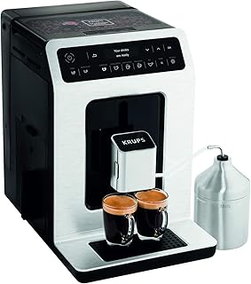 Krups Evidence Coffee Bean Machine, 2 simultaneous cups, OLED screen, 15 pre-recorded drinks, Extra shot for more intensit…