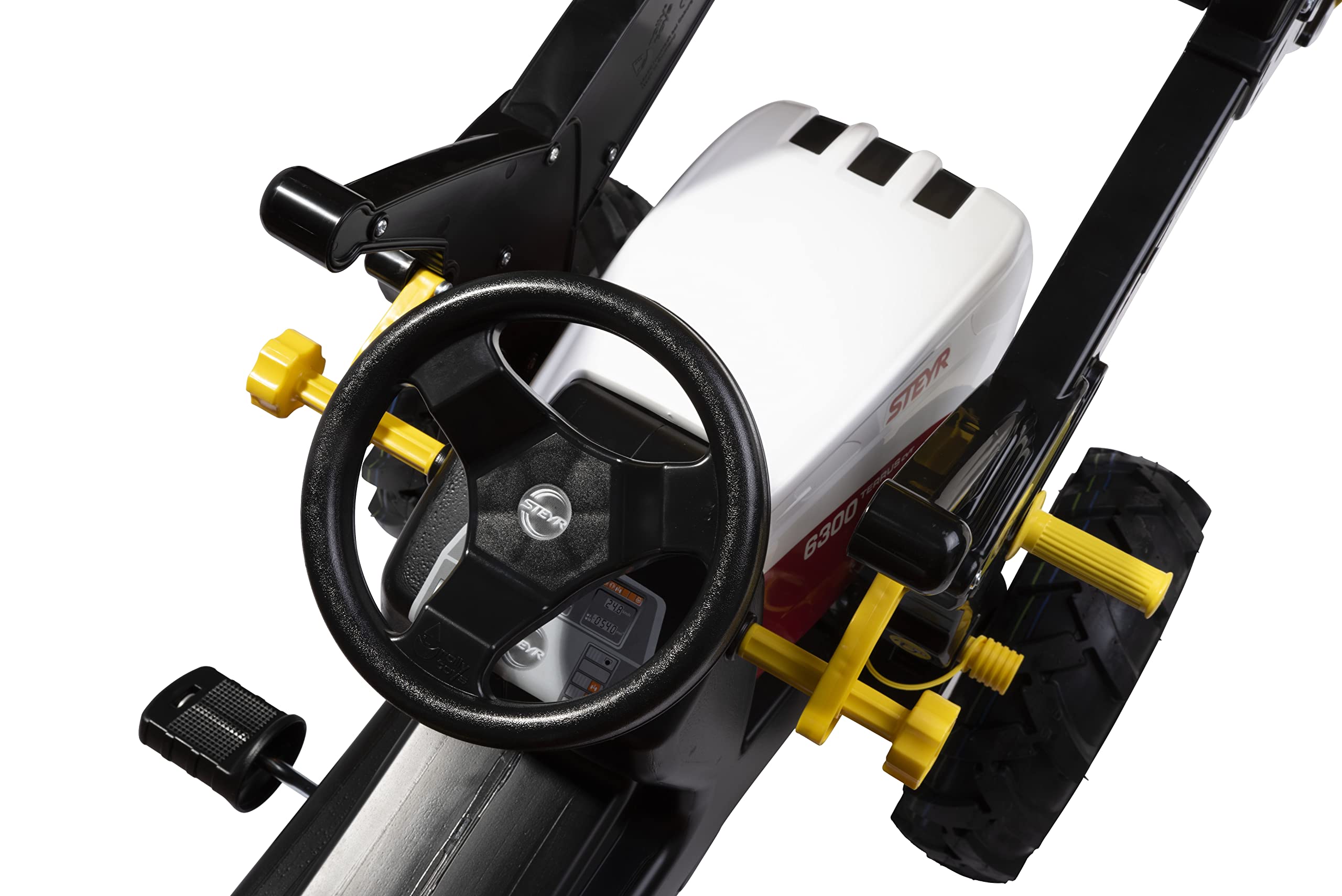 Rolly Toys rollyFarmtrac Steyr 6300 Terrus CVT 730025 (von3-8 Jahre, inkl. rollyTrac Lader und rollyAir Tyres, Sitz längen-und höhenverstellbar), rot