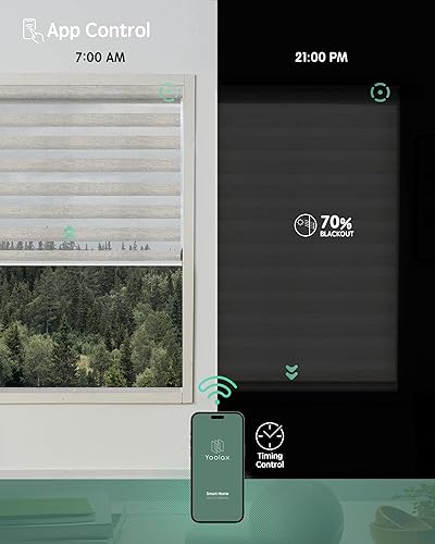 Miniatura 102 de Persianas de cebra motorizadas Yoolax compatibles con Alexa, persianas motorizadas con control remoto, persianas eléctricas inteligentes automáticas